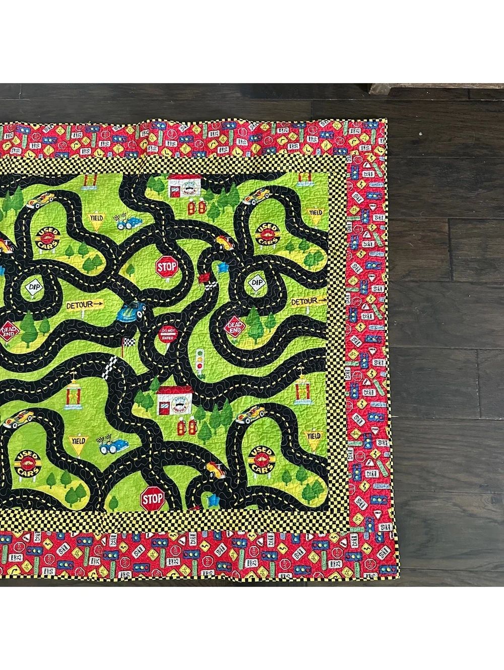 handmade Boys Cars Racing Track Quilt